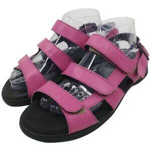 Wolky Pink Fisherman Leather Adjustable Comfort Sandals Size 42 US 11 Sling Back